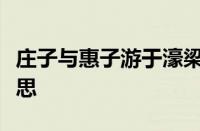 庄子与惠子游于濠梁之上原文及翻译指什么意思