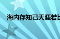 海内存知己天涯若比邻的作者指什么意思