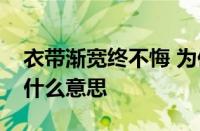 衣带渐宽终不悔 为伊消得人憔悴什么意思指什么意思