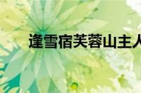 逢雪宿芙蓉山主人 刘长卿指什么意思