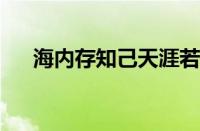 海内存知己天涯若比邻出自指什么意思