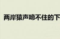 两岸猿声啼不住的下一句是什么指什么意思