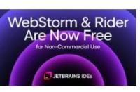 JetBrainsWebStorm和Rider现可免费用于非商业用途